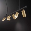 Lampadario a LED lineare lungo 1 metro decentrato 6 faretti ottone sat DYNAMITE SP6 OTTONE  IDEAL LU