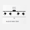 Misure  Lampadario moderno 4 luci faretti snodati  43999
