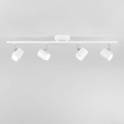 Lampadario moderno bianco 4 luci faretti snodati direzionabili LUCI