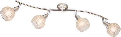 Lampadario a faretti orientabili 4 luci anche applique o plafoniera pallina ghiaccio GLOBO LIGHTING