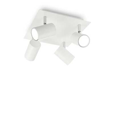 Lampada a parete o soffitto 4 luci faretti biancbi SPOT PL4 BIANCO IDEAL LUX