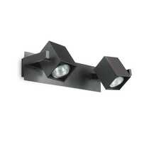 Applique o plafoniera nera con 2 faretti orientabili design quadro MOUSE AP2 NERO IDEAL LUX
