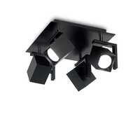 Faretti lampadari da soffitto a 4 luci design quadro nero MOUSE PL4 NERO IDEAL LUX