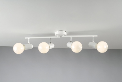 Asta 4 faretti orientabili metallo bianco 39648 LUCI MODERNE