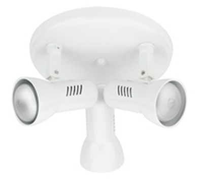 Plafoniera rotonda a 3 faretti orientabili bianchi in metallo 39638 LUCI MODERNE