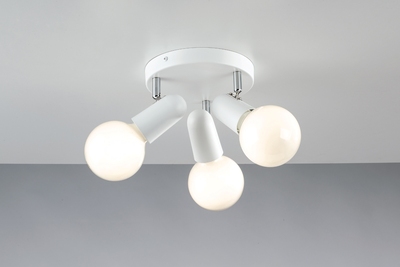 Plafoniera base rotonda 3 faretti orientabili 39650 LUCI MODERNE