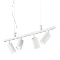 Quattro faretti orientabili bianchi su lampadario 76cm a sospensione DYNAMITE SP4 BIANCO IDEAL LUX