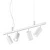Quattro faretti orientabili bianchi su lampadario 76cm a sospensione DYNAMITE SP4 BIANCO IDEAL LUX