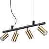 Quattro faretti orientabili ottone satinato su lampadario 76cm a sospensione DYNAMITE SP4 OTTONE  ID