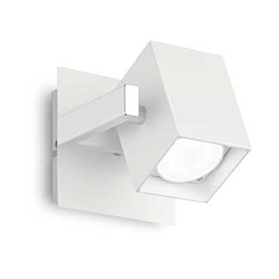Applique con 1 faretto orientabile design quadrato MOUSE AP1 BIANCO IDEAL LUX