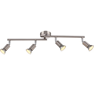 Binario 4 faretti LED orientabili nichel satinato  43767