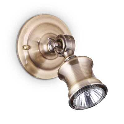 Faretto classico bronzato linea retr&ograve; inclinabile con lampadina BARBER AP1 IDEAL LUX
