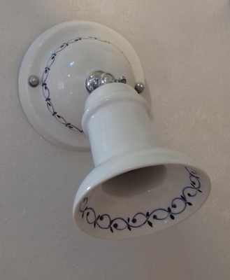 Faretto in ceramica decoro blu con snodo 2752 EUROKERAMIC