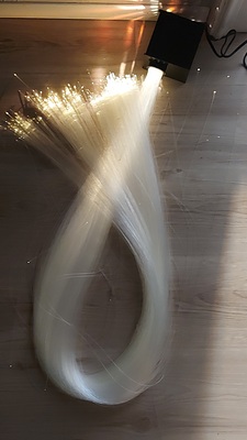 Fascio fibre ottiche con illuminatore per cieli stellati presepi con lampadina sostituibile LUCI E C