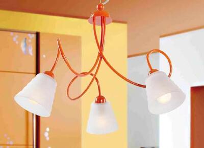 Lampadario 3 luci arancio 850/3/C14 HAMBURGER GIBAS