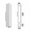 Particolare di Applique bianca 30cm a tubo quadro fascio luminoso superiore e inferiore LOOK AP02 SQ