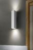 Applique bianca 30cm a tubo quadro fascio luminoso superiore e inferiore LOOK AP02 SQUARE D6.0 H030 