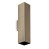 Applique brunita lunga verticale e compatta con luce sopra e sotto LOOK AP02 SQUARE D6.0 H030 BRUNIT