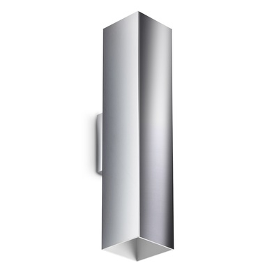 Applique cromata verticale 30cm fascio con doppia emissione LOOK AP02 SQUARE D6.0 H030 CROMO IDEAL L