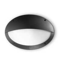 Applique a parete con palpebra superiore in resina IP65 IP66 MEDEA-2 AP1 NERO IDEAL LUX