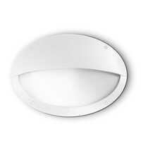 Applique esterno bianca ovale con palpebra IP65 IP66 alta 23cm MEDEA-2 AP1 BIANCO IDEAL LUX