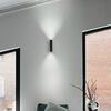 Applique nera verticale 30cm doppio segno grafico di luce LOOK AP02 SQUARE D6.0 H030 NERO IDEAL LUX