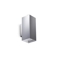 Applique cromata compatta a doppia emissione LOOK AP02 SQUARE D6.0 H015 CROMO IDEAL LUX