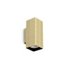 Applique ottone a tubo quadro con 2 luci GU10 luce su e gi&ugrave; LOOK AP02 SQUARE D6.0 H015 OTTONE IDEAL 