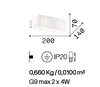 Misre Applique moderna lineare 20cm vetro acidato bianco