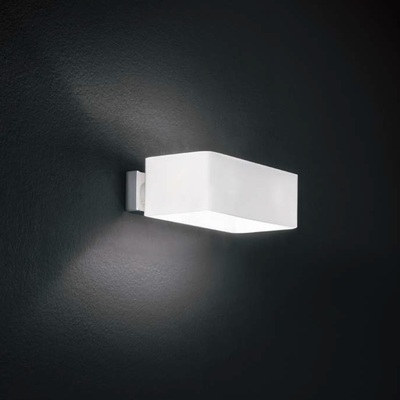 Applique moderna lineare 20cm vetro acidato bianco BOX AP2 BIANCO IDEAL LUX