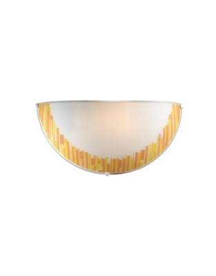 Applique economica vetro bianco a mezzaluna e decoro arancio CITY AP1 ARANCIO IDEAL LUX