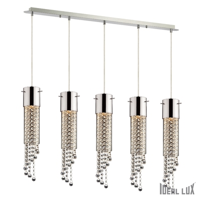 Lampadario a barra gocce cristallo GOCCE SP5 IDEAL LUX