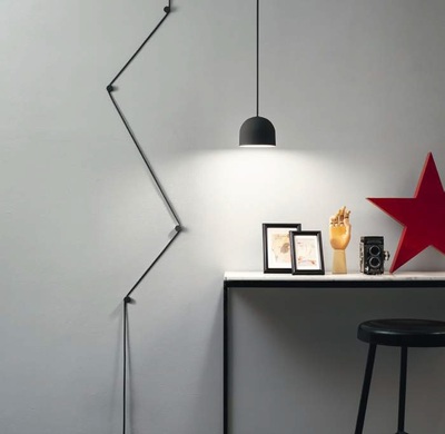 Lampadario attacco parete muro decentrabile nero TALL SP1 BIG NERO IDEAL LUX