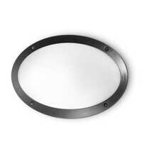 Plafoniera applique ovale IP65/66 nera MEDEA-1 AP1 NERO IDEAL LUX
