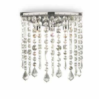 Applique cromata con gocce ottagoni e quadrati di cristallo a 3 luci ROYAL AP3 IDEAL LUX