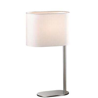Lampada da tavolo design ovale bianca con struttura cromata - stile moderno ed elegante SHERATON BIG