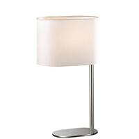 Lampada da tavolo design ovale bianca con struttura cromata - stile moderno ed elegante SHERATON BIG