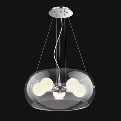 Lampadario moderno a 5 luci molto luminoso AUDI-10 SP5 TRASPARENTE IDEAL LUX