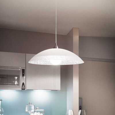 Lampadario cucina tinello o salotto a sospensione diametro 50cm vetro bianco LANA SP1 D50 IDEAL LUX