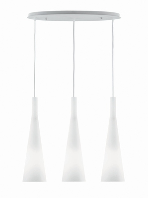 Lampadario a 3 luci coni allungati vetro bianco MILK SP3 IDEAL LUX
