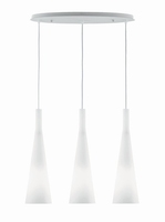 Lampadario a 3 luci coni allungati vetro bianco MILK SP3 IDEAL LUX