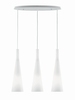 Lampadario a 3 luci coni allungati vetro bianco MILK SP3 IDEAL LUX