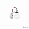 Applique cromo con cavo rosso e lampadina a vista E27 MINIMAL AP1 CROMO IDEAL LUX
