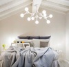 Seconda foto Lampadario moderno 9 sfere montatura bianca con lampadine LED incluse