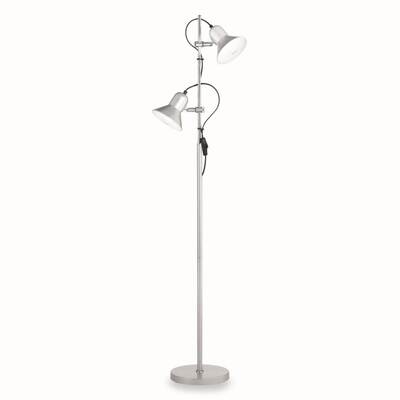 Lampada da terra 2 luci orientabili grigio silver POLLY PT2 ALLUMINIO IDEAL LUX