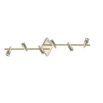 Plafoniera/applique 6 faretti oro satinato ALFA PB6 OTTONE SATINATO IDEAL LUX