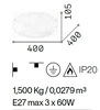 Immagine aggiuntiva di Plafoniera semplice a soffitto vetro bianco disegnato 40cm 3xE27 LANA PL3 IDE