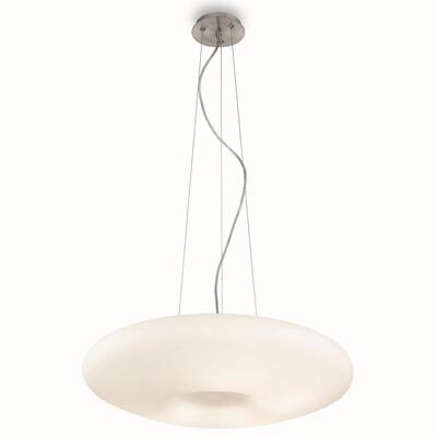Lampadario 50cm vetro bianco 3 lampadine chiuso GLORY SP3 D50 IDEAL LUX