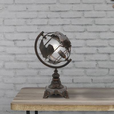 Lampada industrial mappamondo metallo 24x20x40  40829