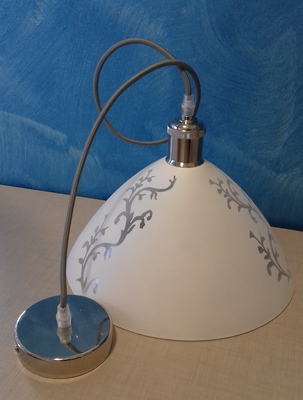 Lampadario in vetro bianco 30cm decoro trasparente 15514 GLOBO LIGHTING